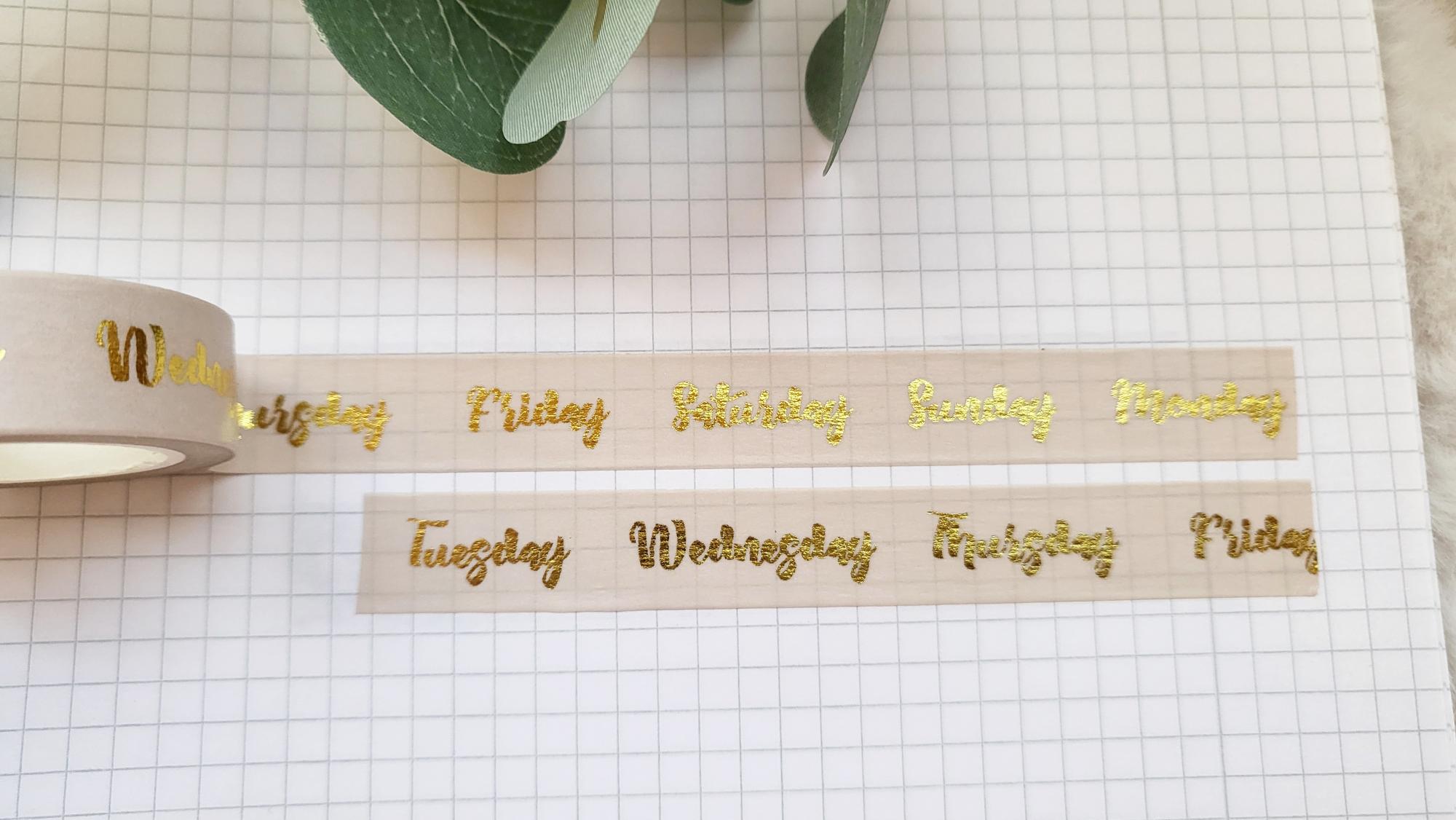 Washi Tape Weekdays